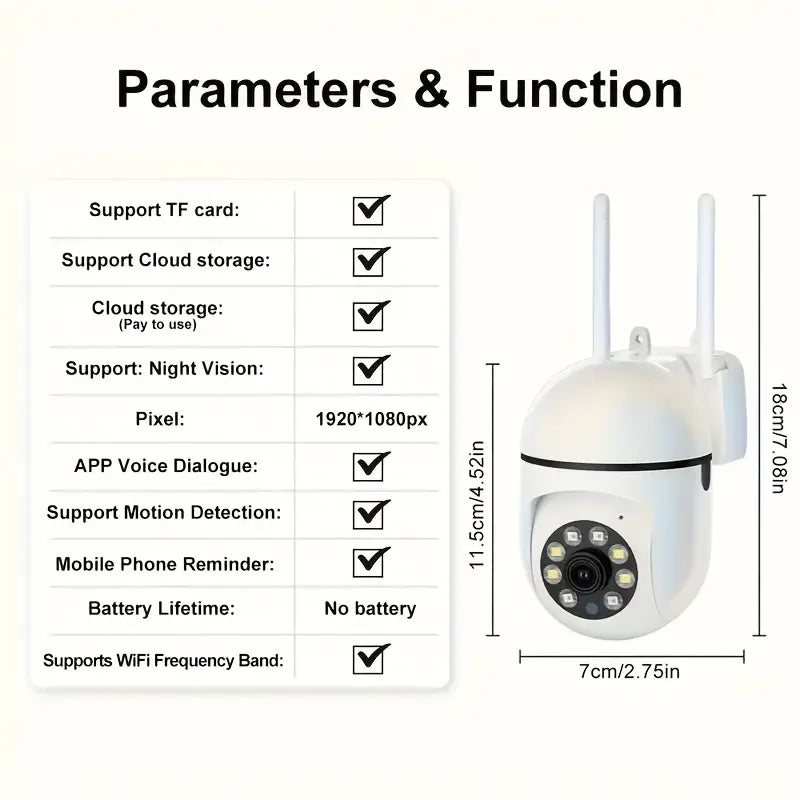 360° WiFi Smart Kamera Full HD 1080p
