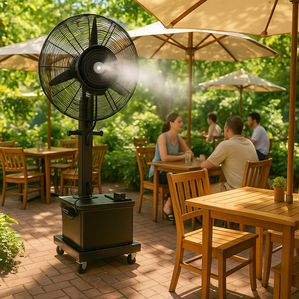 Profesionalni Ventilator sa Misting Sistemom