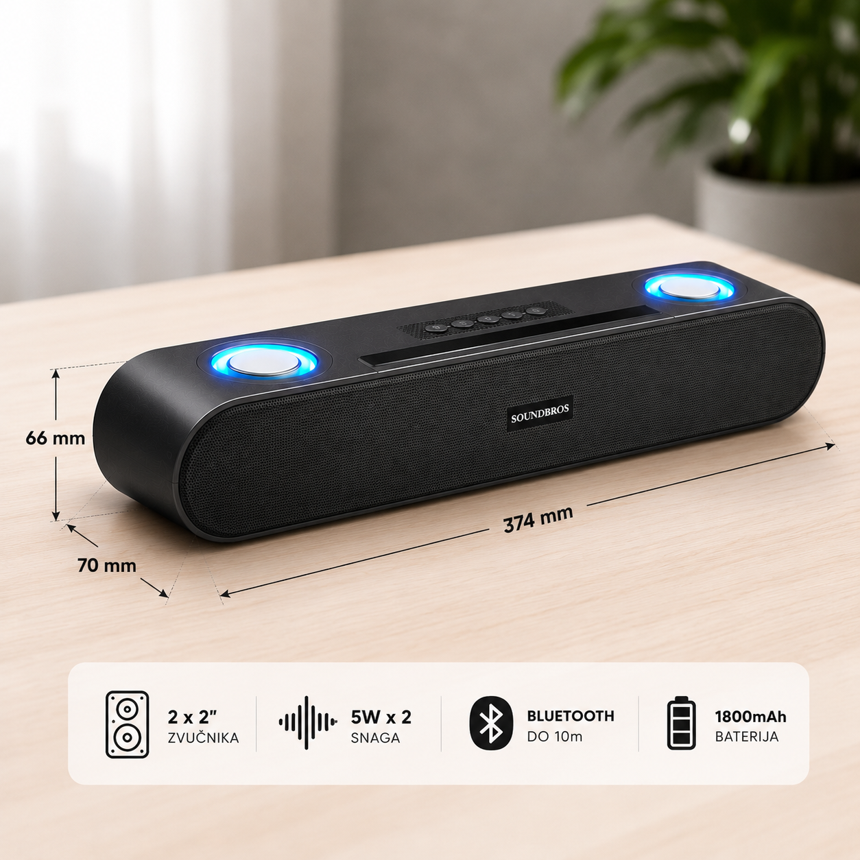 SOUNDBROS Bluetooth Zvučnik