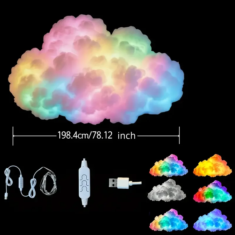3D RGB LED oblak sa svetlosnim efektima – 200 cm