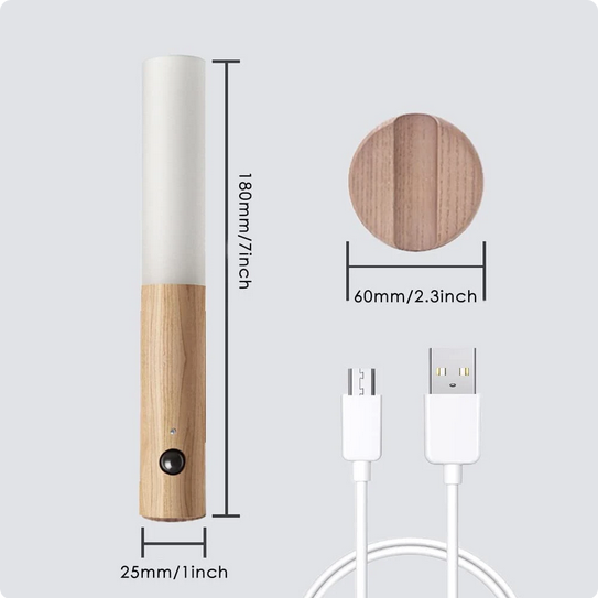 Drvena Zidna LED Lampa Sa Senzorom 1+1 GRATIS!