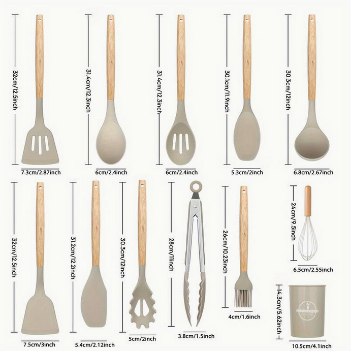 Silikonski kuhinjski pribor - SET 11 DELOVA
