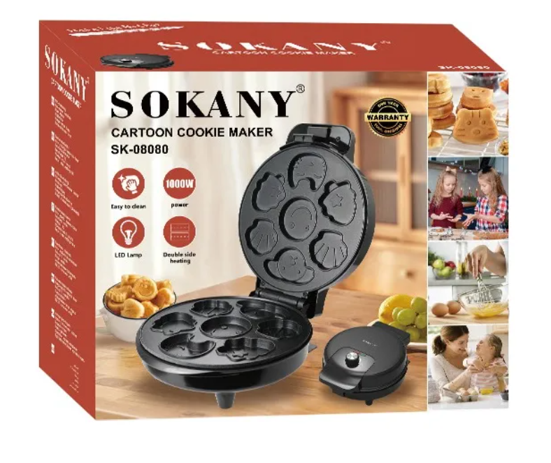 SOKANY Aparat za Galete / Waffle sa Crtanim Oblicima 1000W