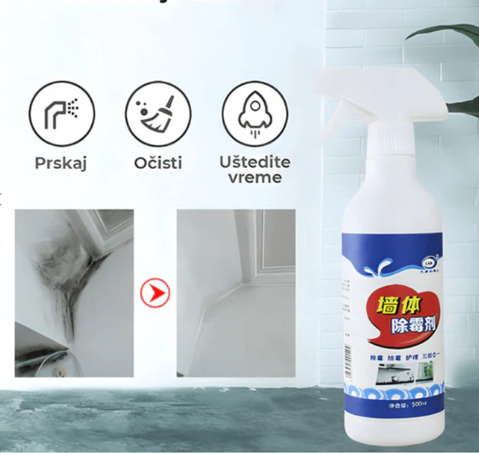 Sprej za uklanjanje i čišćenje plesni sa zidova