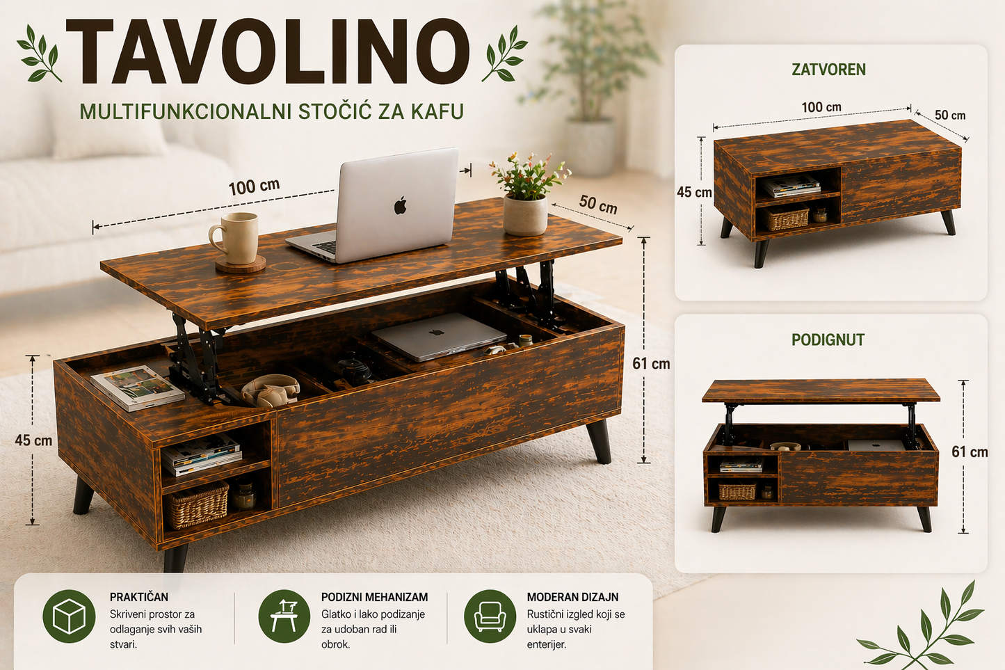 TAVOLINO - DRVENI STO