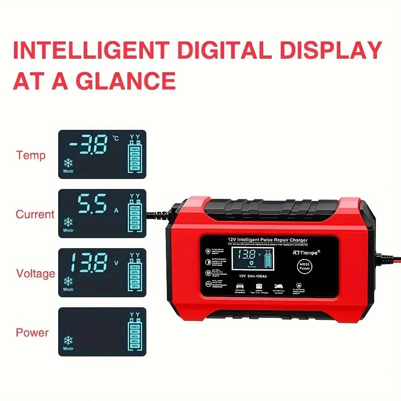 Pametni Punjač Akumulatora 12V/6A sa LCD Ekranom