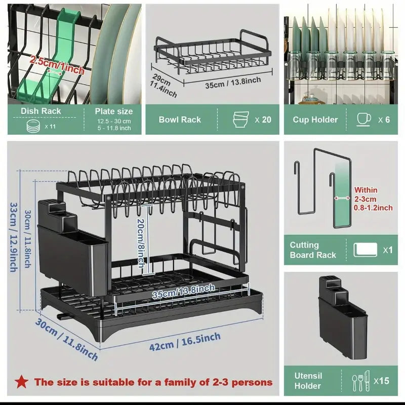 Dvospratni Premium Metalni Ocedjivač Za Suduove