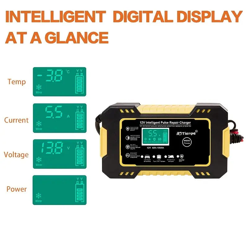 Pametni Punjač Akumulatora 12V/6A sa LCD Ekranom