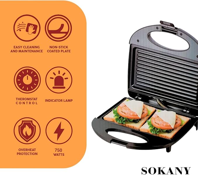 SOKANY Grill Toster 800W