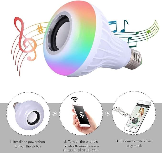 LED Music sijalica 3u1 sa Bluetooth zvučnikom – 1+1 GRATIS