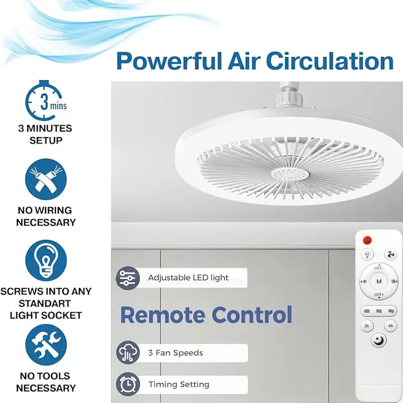 3 u 1 Plafonski Ventilator sa Svetlom i Aromom + Daljinski – 1+1 GRATIS!