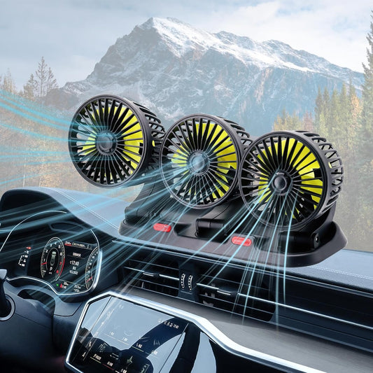 Auto ventilator sa 3 glave (12V)