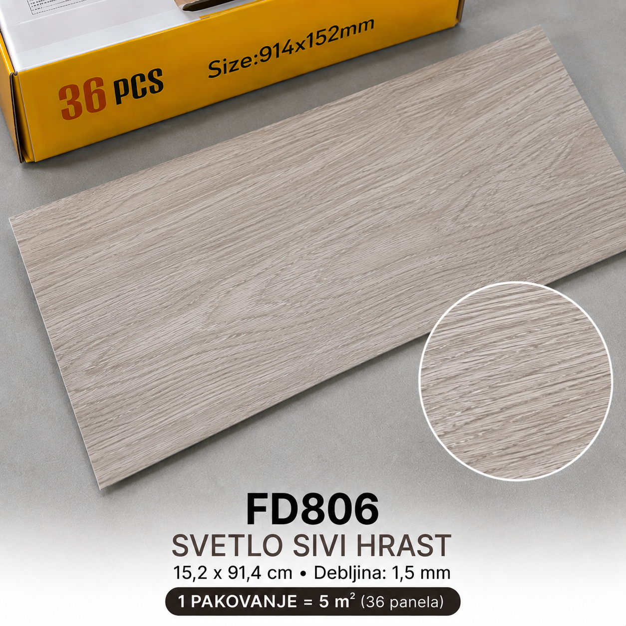 Samolepljivi PVC pod – 5 m² (36 panela)