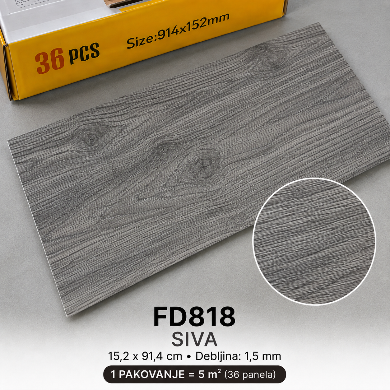 Samolepljivi PVC pod – 5 m² (36 panela)