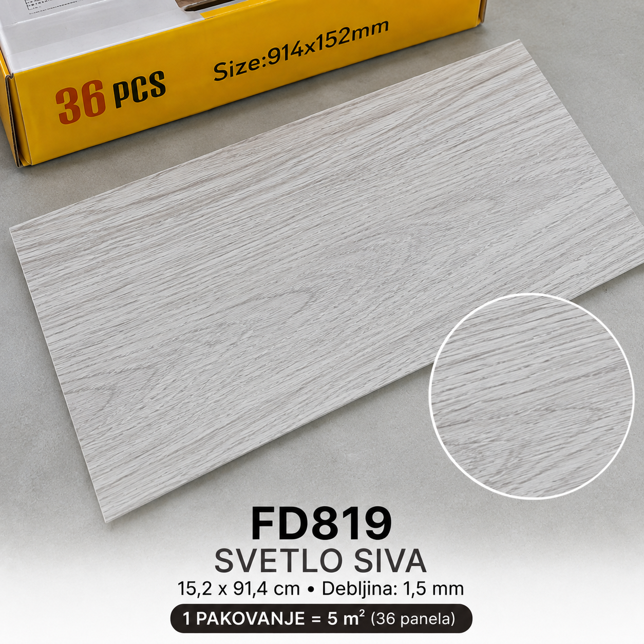 Samolepljivi PVC pod – 5 m² (36 panela)