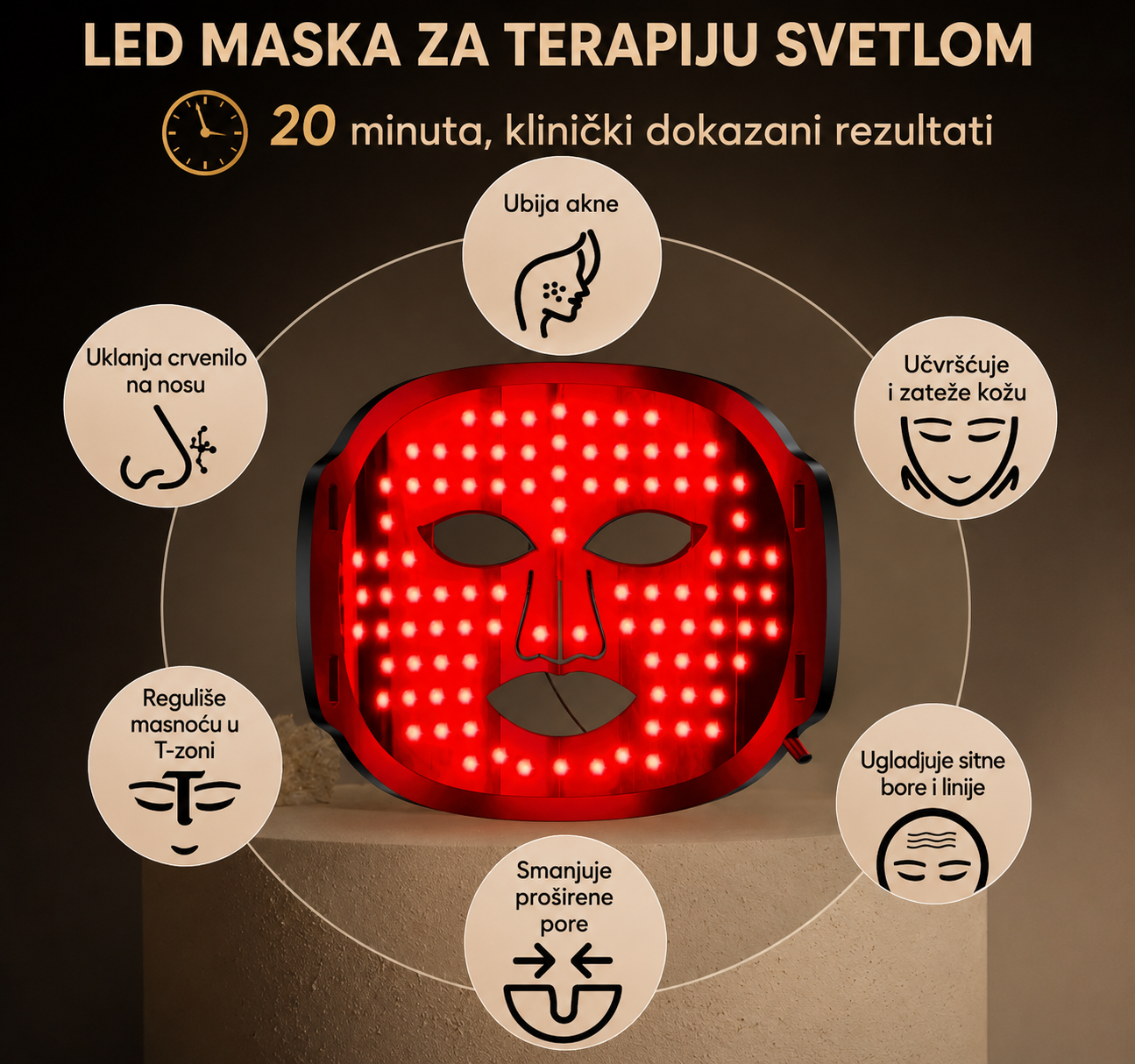 LED Maska za Lice 7 Boja