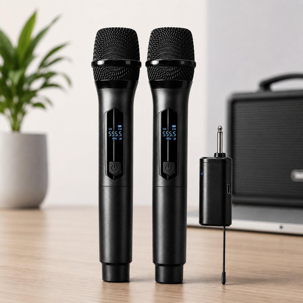 Bežični UHF Mikrofoni Set 2u1 sa Receiverom