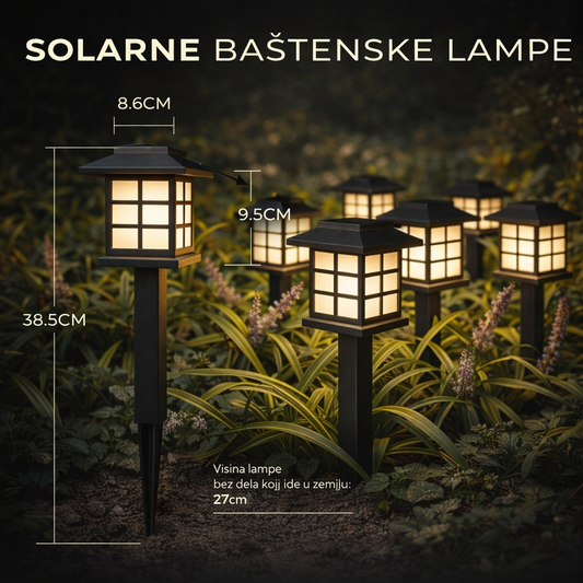 Solarne LED baštenske lampe – set 6 komada