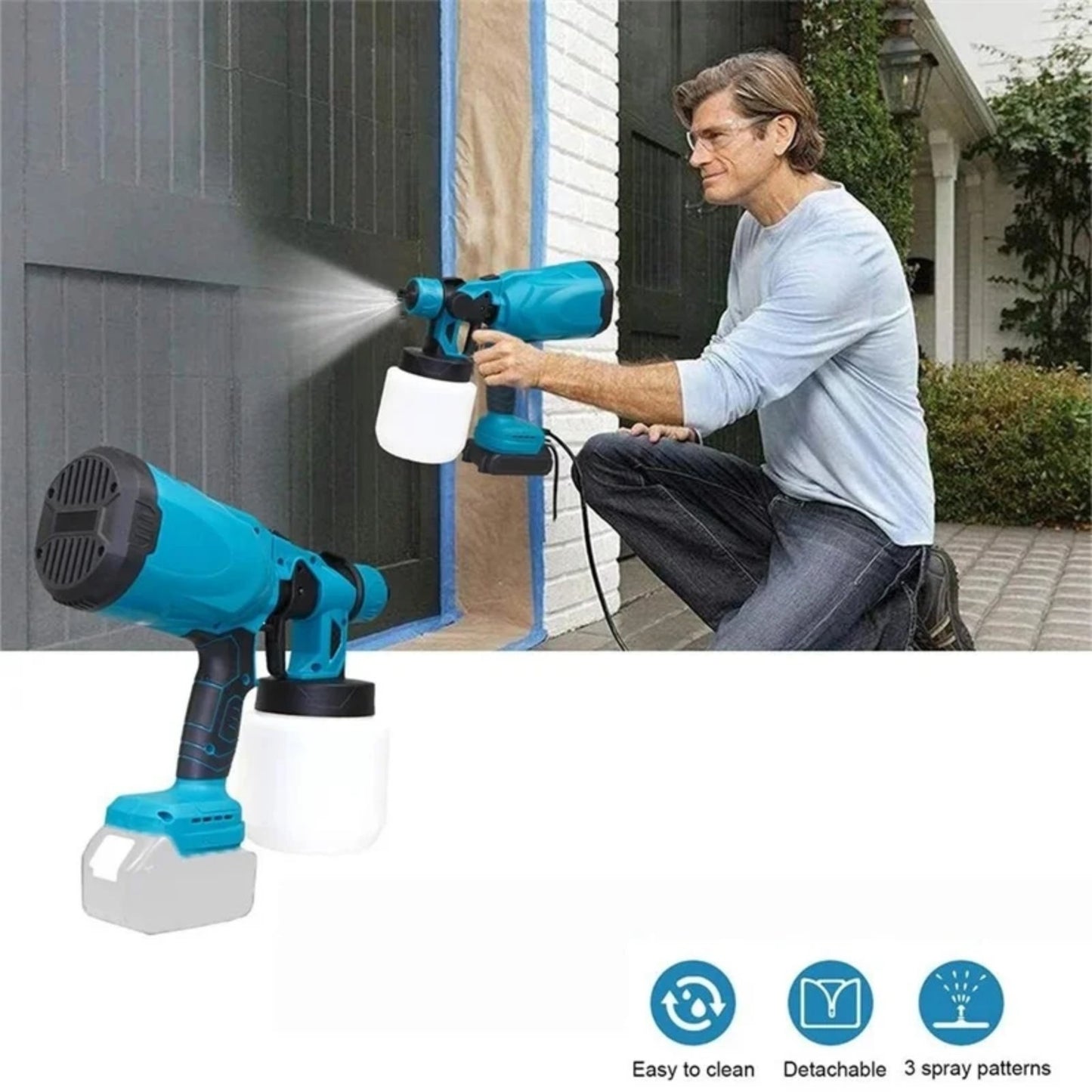 Aku pištolj za farbanje 800w + dve baterije