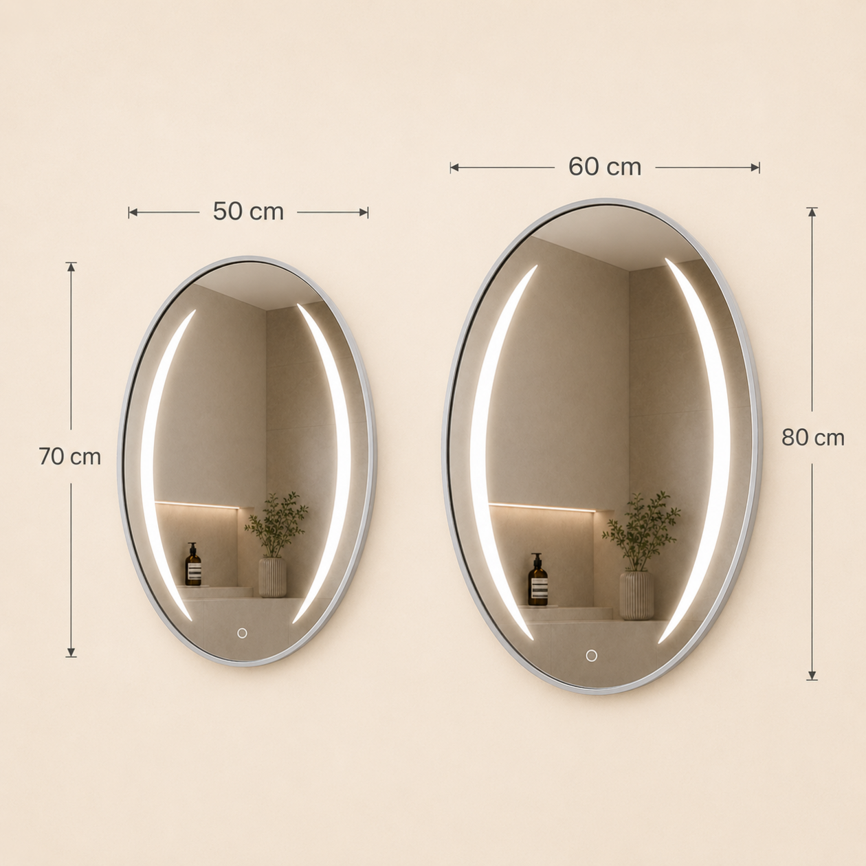 Luna™ LED ogledalo sa Touch prekidačem – 3 boje svetla