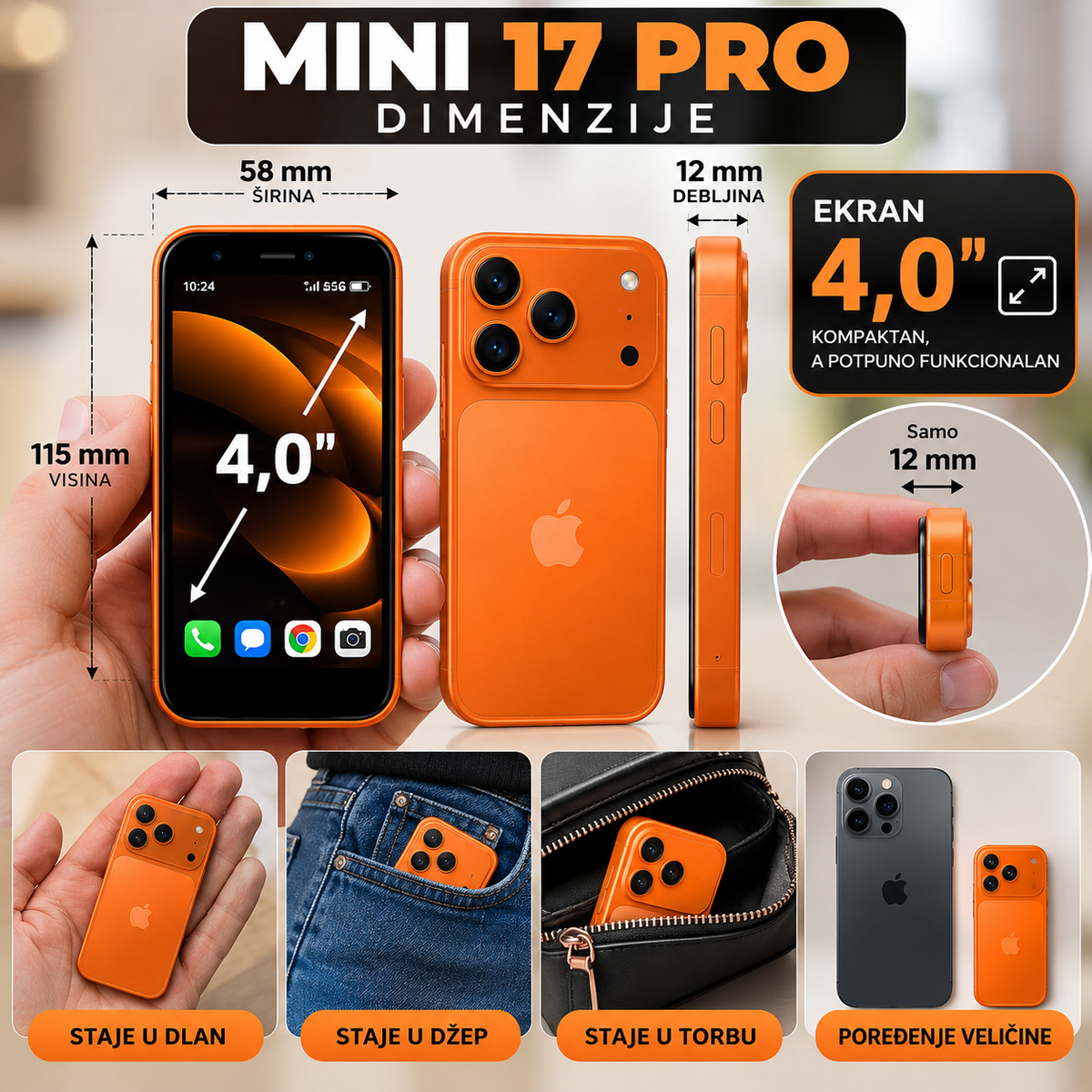 Mini 17 Pro – Mini 5G Android telefon