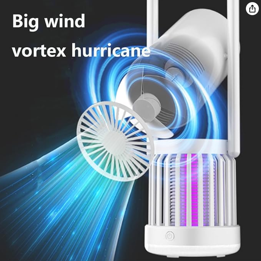3 u 1 Zaštita od Komaraca – Ventilator, Lampa, Zapper