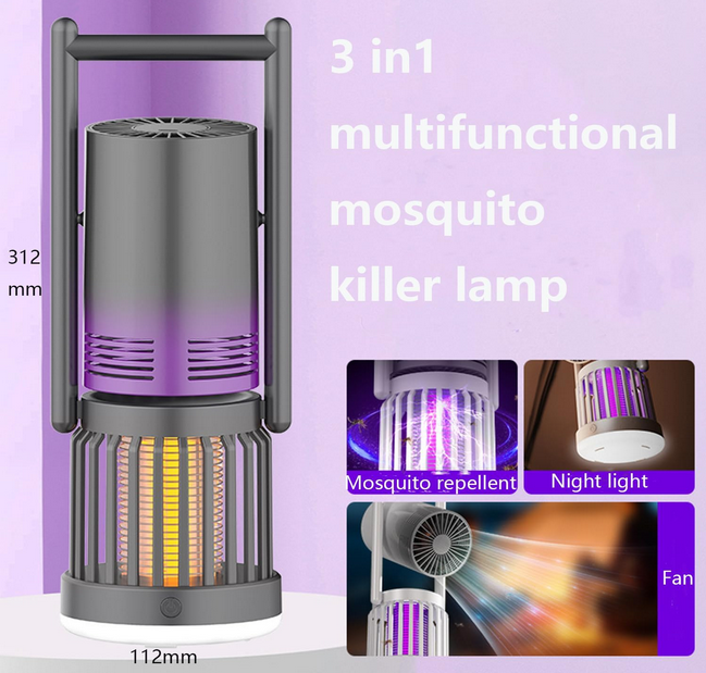 3 u 1 Zaštita od Komaraca – Ventilator, Lampa, Zapper