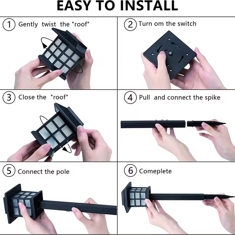 Solarne LED baštenske lampe – set 6 komada