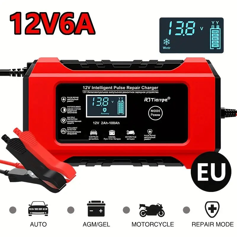 Pametni Punjač Akumulatora 12V/6A sa LCD Ekranom