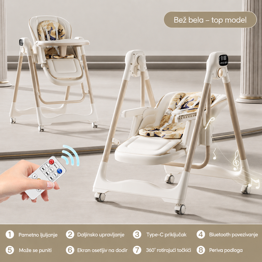 Premium 3u1 dečija stolica i ljuljaška za bebe